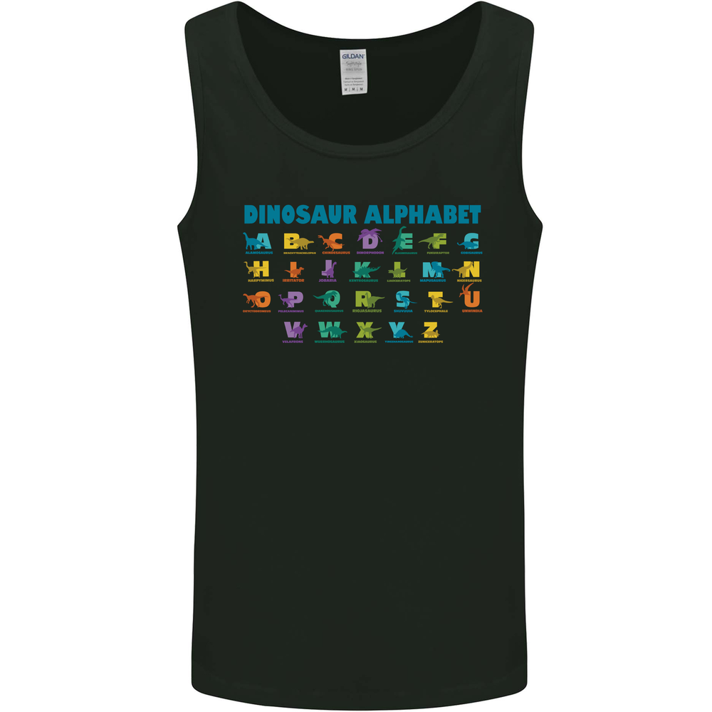 Dinosaur Alphabet T-Rex Velociraptor Mens Vest Tank Top