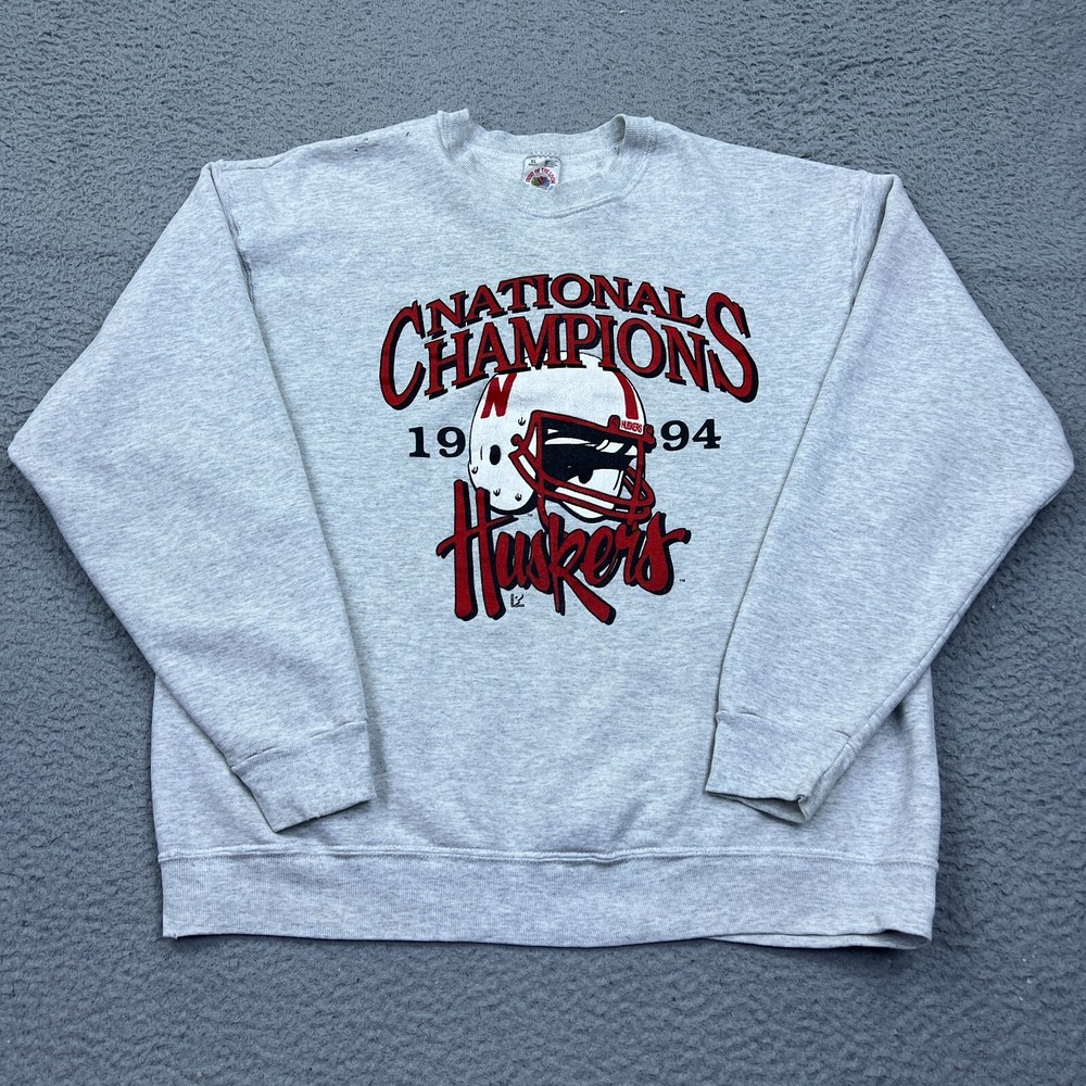 VTG Nebraska Huskers Sweatshirt Men’s XL 1994 National Champion Big Red USA Made