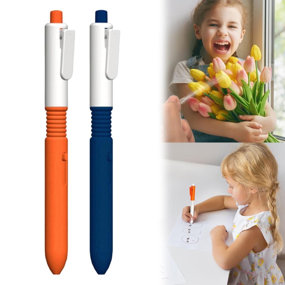 Creative Back to School Gift-2 in 1 Funny Prank Retractable Pens with Water-image