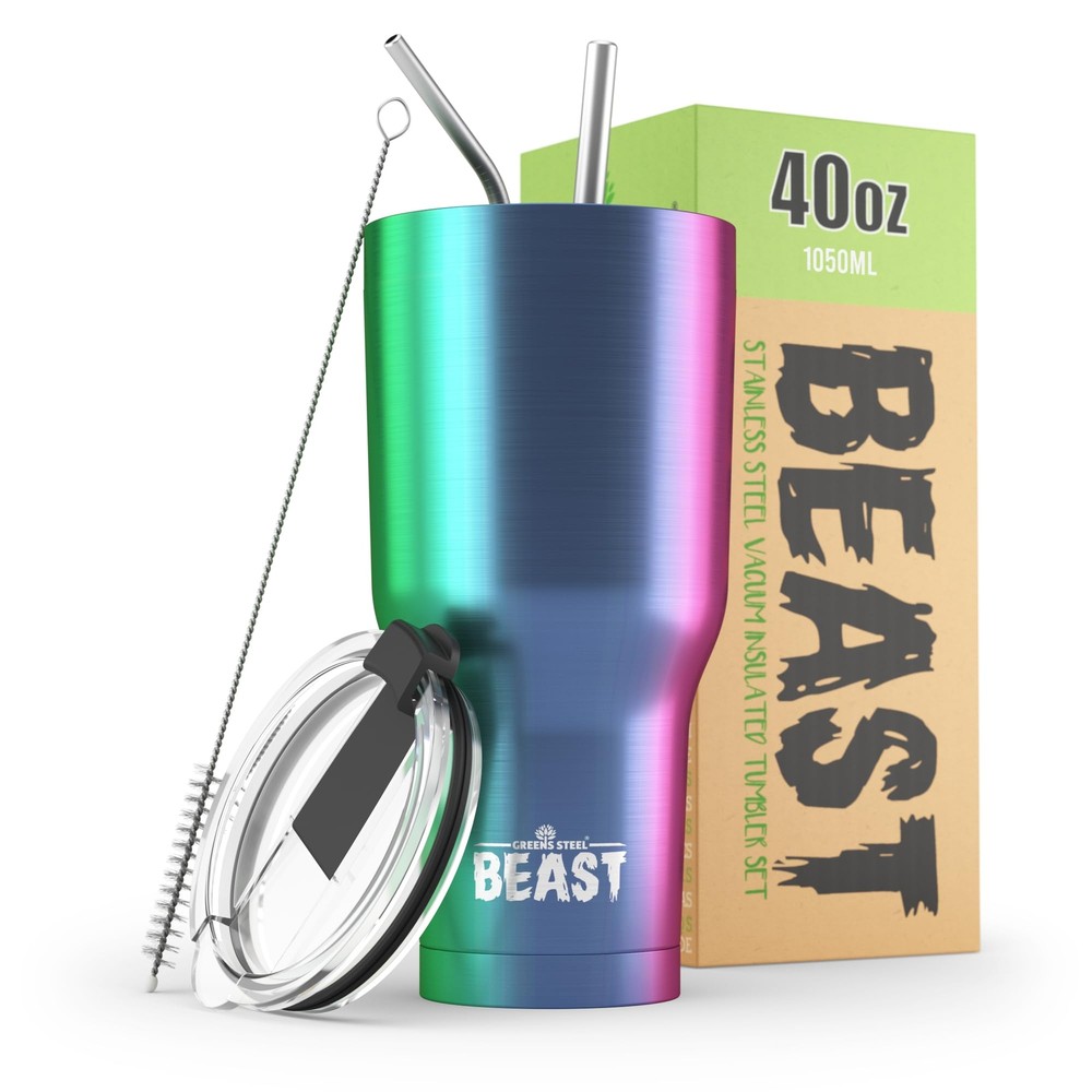 Beast 40 oz Tumbler Stainless Steel Vacuum Insulated Coffee Ice Cup Double Wa...