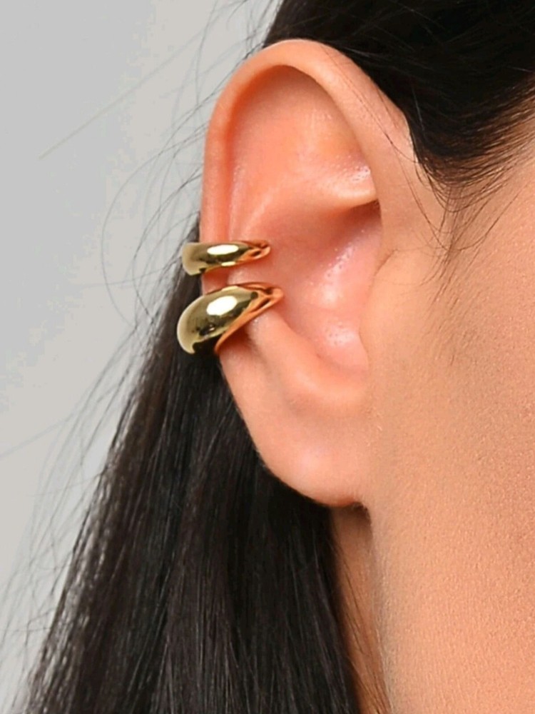 2pcs 14K Gold No-Piercing Ear Cuff Wrap Stylish Birthday Gift Idea for Women