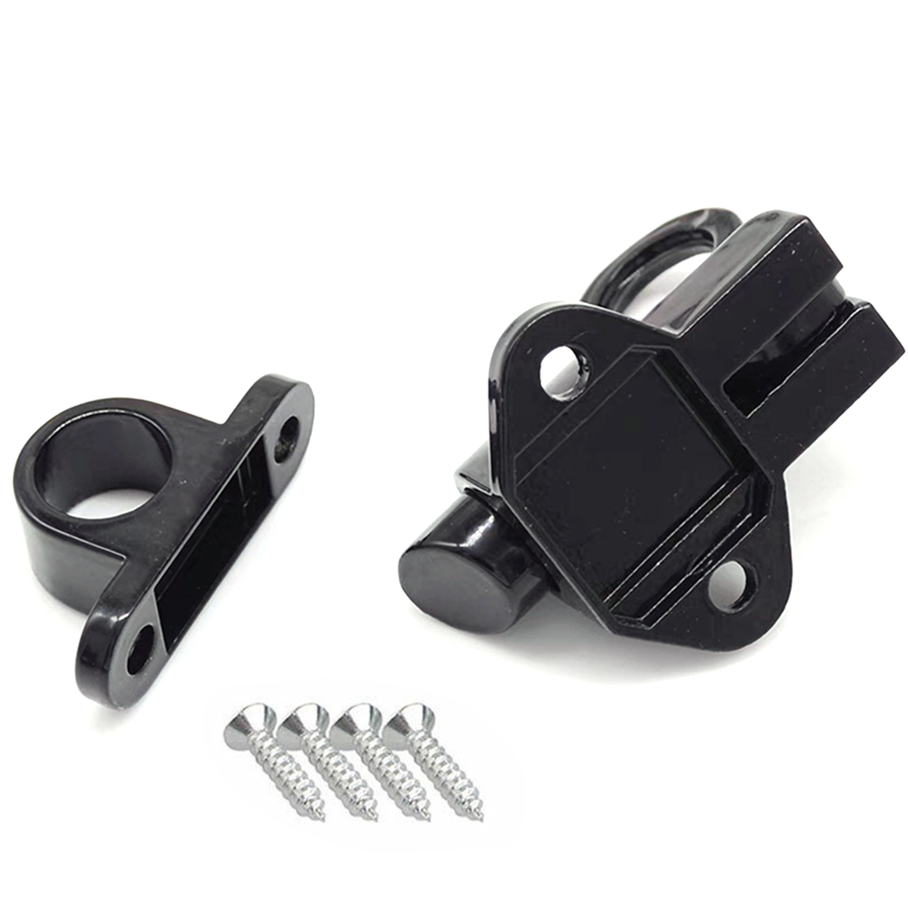 Black Aluminium Alloy Spring Door Lock with Auto-Locking Mechanism
