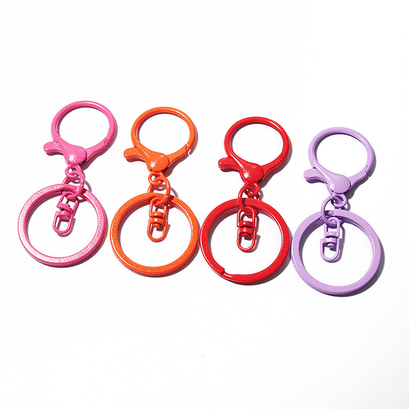 Lobster Clasp Big Spring Clasps Hooks With Open Rings Keyrings For DIY Keychaa5