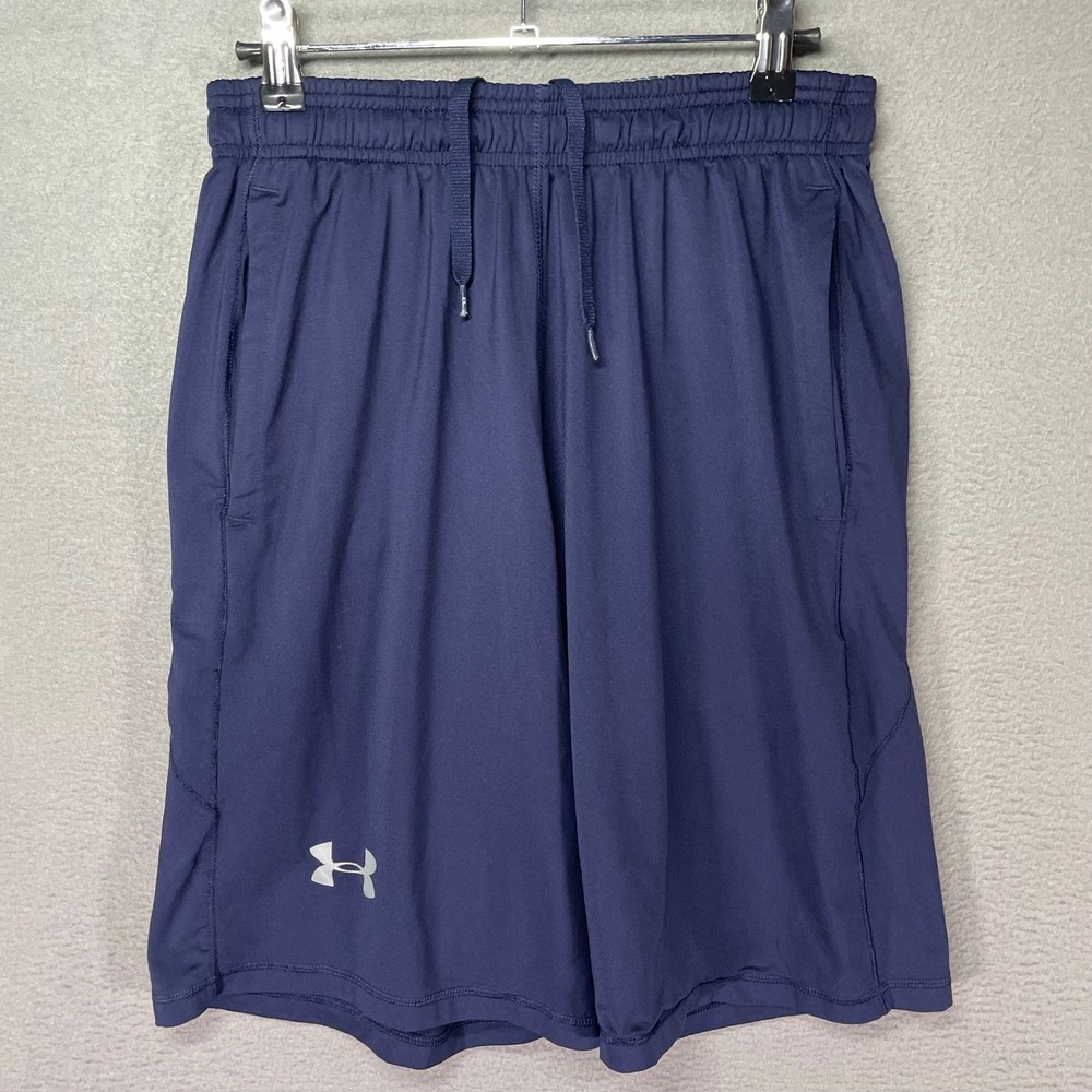 Under Armour HeatGear Shorts Mens Small Blue Athletic Gym Training
