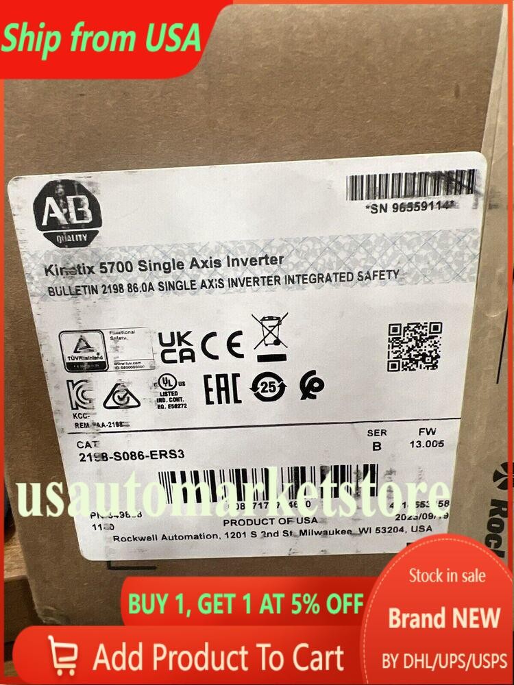 NEW Allen Bradley 2198-S086-ERS3 SER B Kinetix 5700 Single Axis Inverter Module
