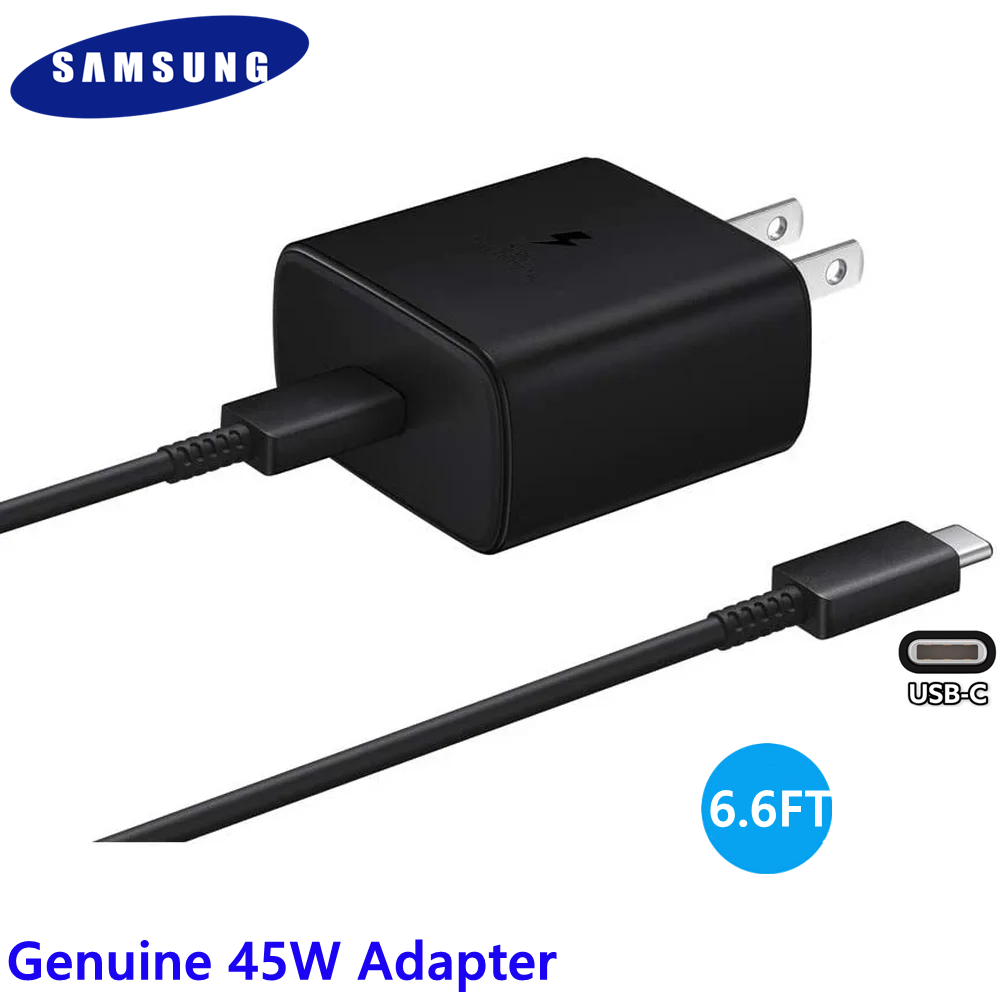 ✅Samsung USB-C Fast Charging Wall Charger - Black, 45W w/ 6.6FT Charging Cable✅