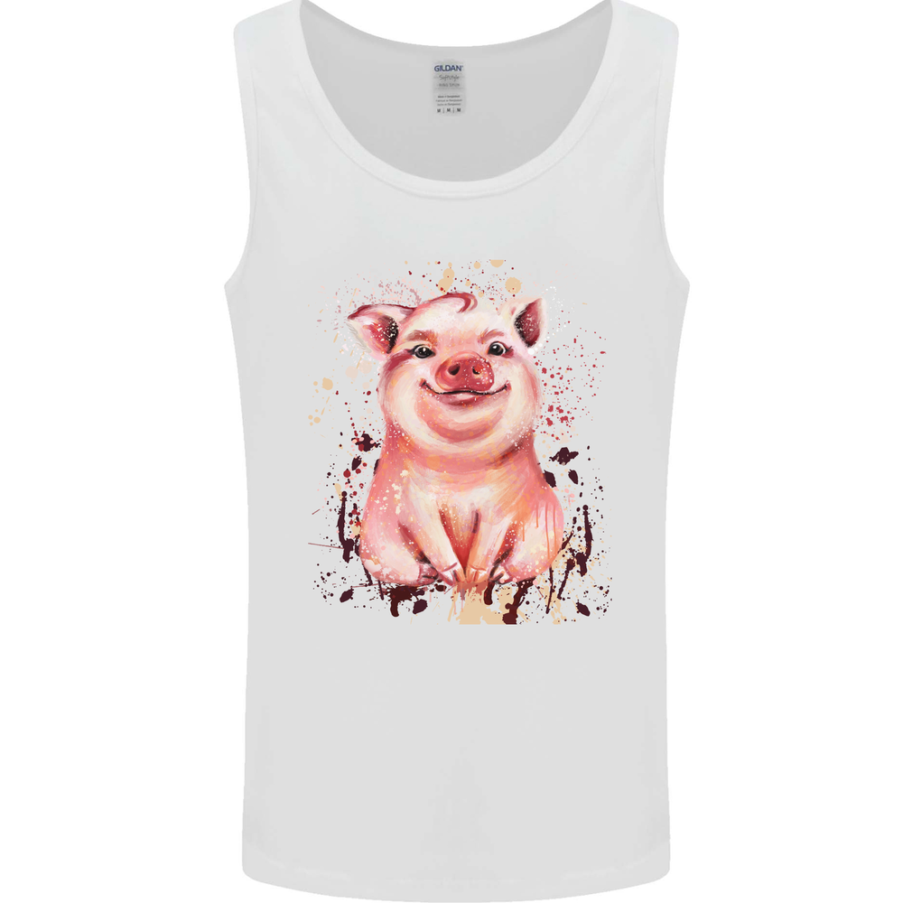 Watercolour Pig Mens Vest Tank Top