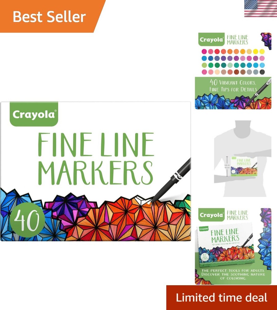 Fine Line Markers Set of 40 for Adult Coloring Books Skinny Art Markers