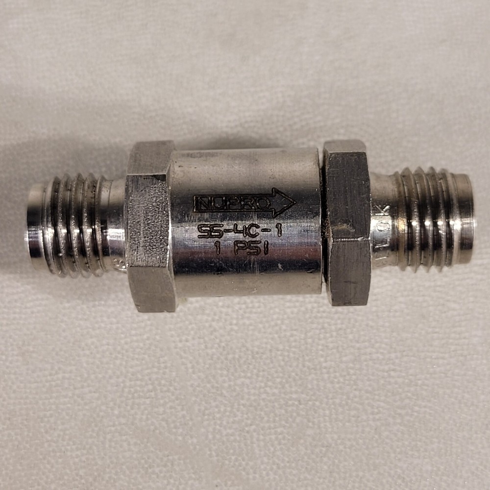 Nupro SS-4C-1 Check Valve 1 PSI 1/4