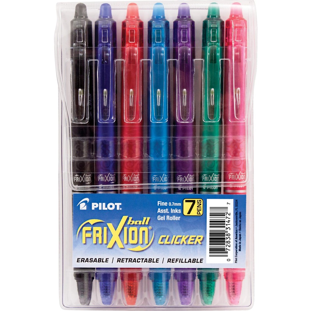 PILOT FriXion Clicker Erasable, Refillable & Retractable Gel Ink Pens, Fine P...