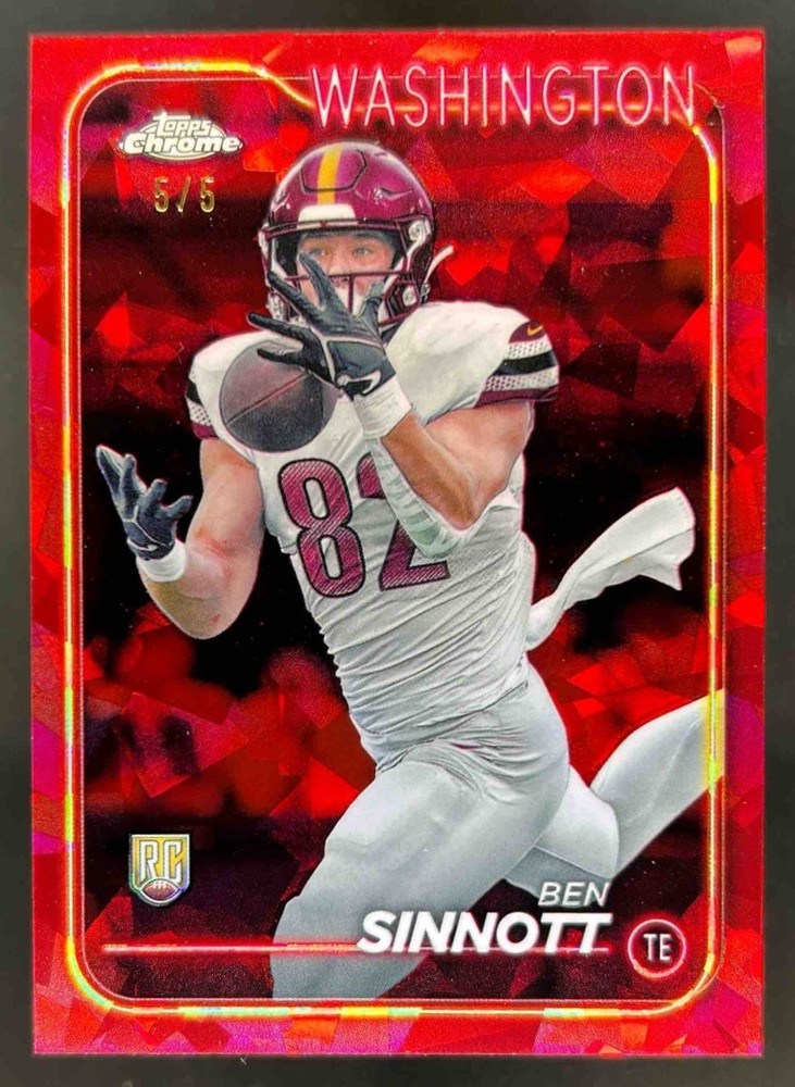 2024 Topps Chrome Sapphire Edition Ben Sinnott RC Red Refractor #5/5 Commanders