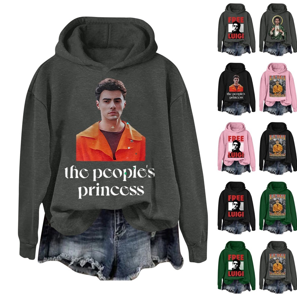 FREE LUIGI Mangione Mens Big and Tall Hoodies Fall Sweatshirts for Women