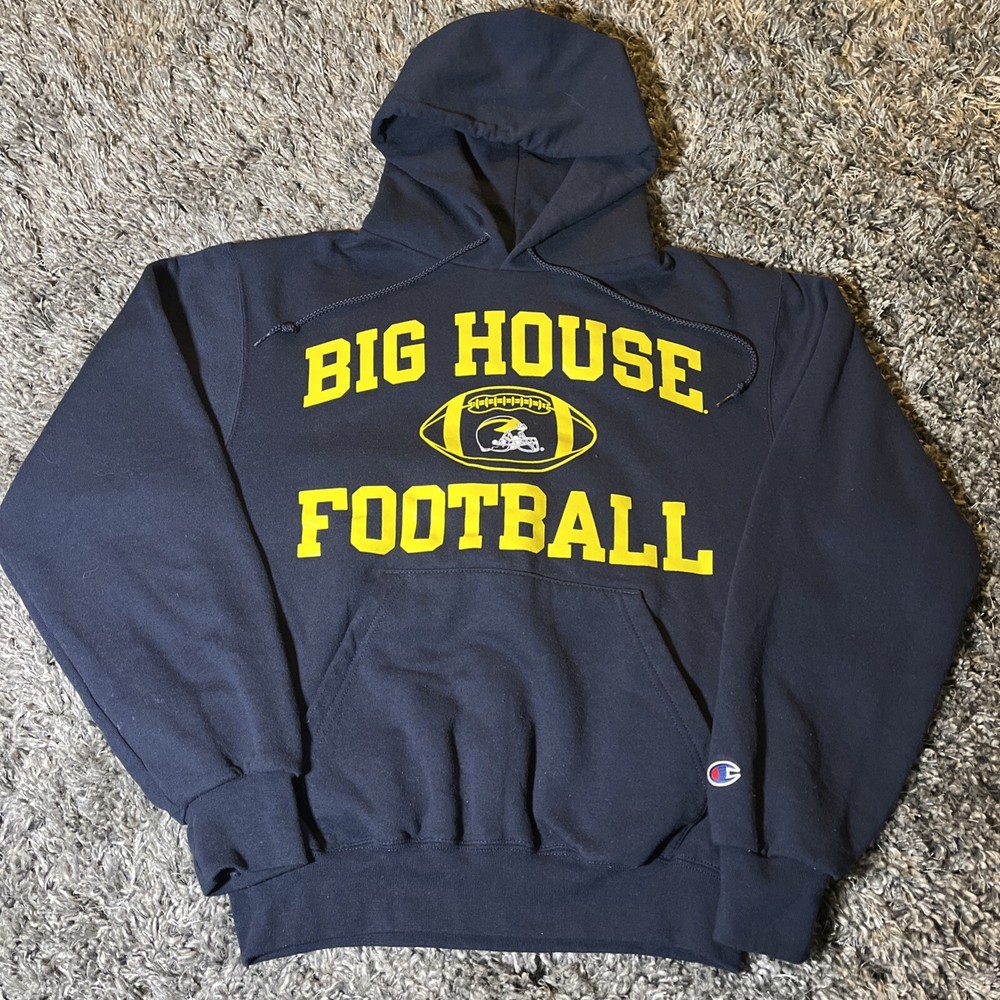 VTG Champion Michigan Wolverines Big House Football Hoodie Sweatshirt Small HTF