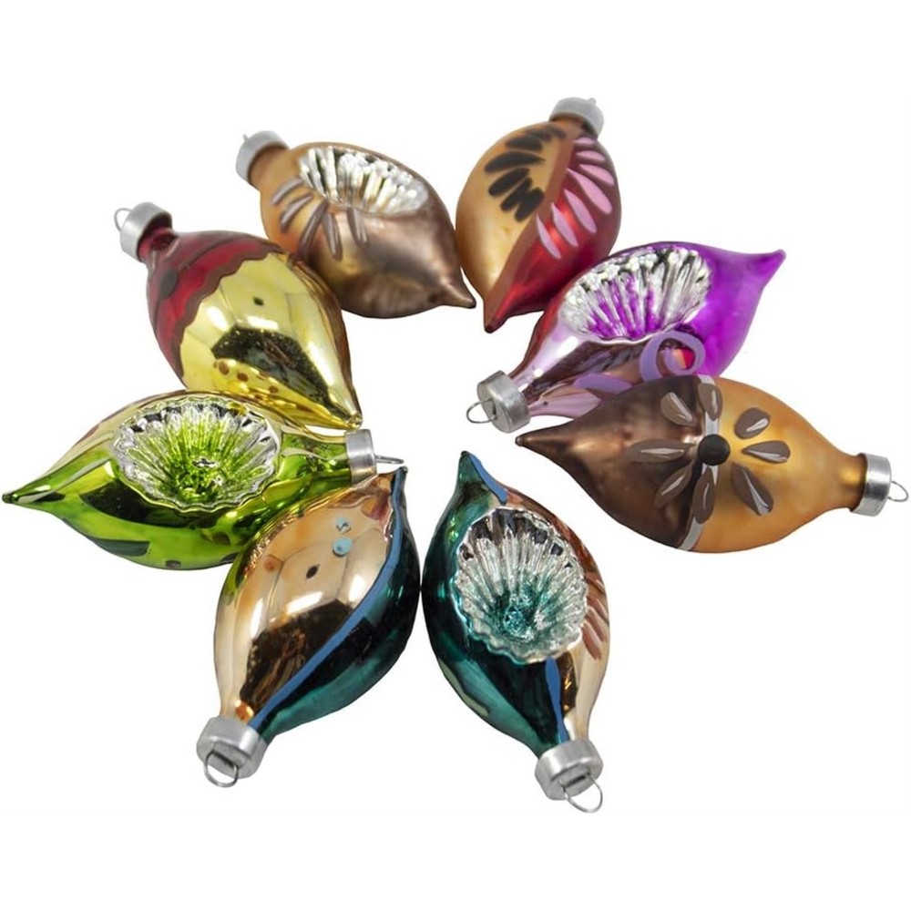 Early Years Miniature Oval Glass Ornaments 30mm 24 Piece Set GC0353 New