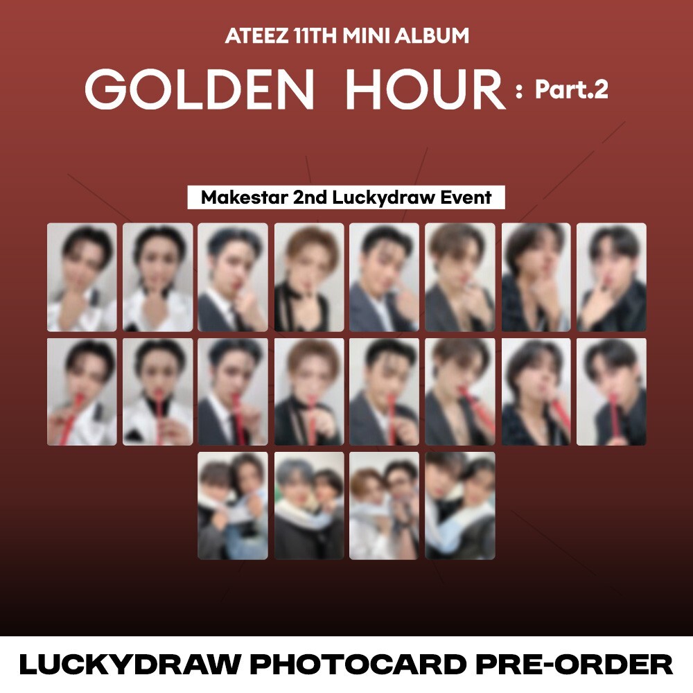 [PreSale] ATEEZ Golden Hour Part.2 Makestar 2nd LuckyDraw Photocard KPOP K-POP-image