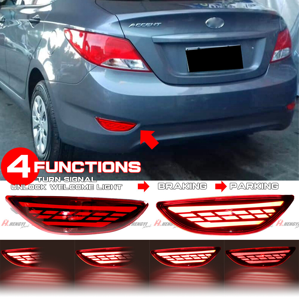 For 2012-2017 Hyundai Accent Sedan Brake Turn Signal LED Rear Bumper Tail Light