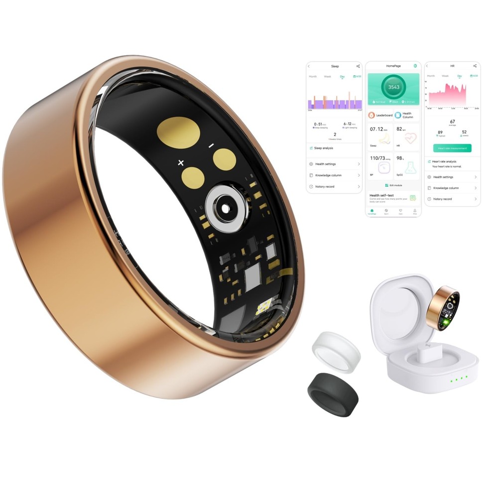 Health Fitness Tracker Ring for Women & Men with Heart Rate, Blood Oxygen & Sleep Monitor