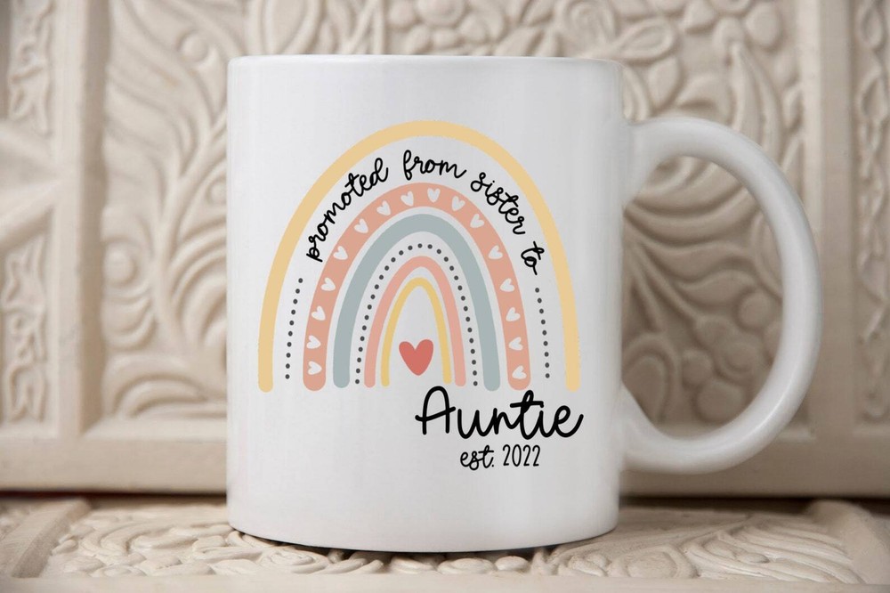 Sister Promoted To Auntie Pregnancy Announcement Sister To Aunt Mug Gift For