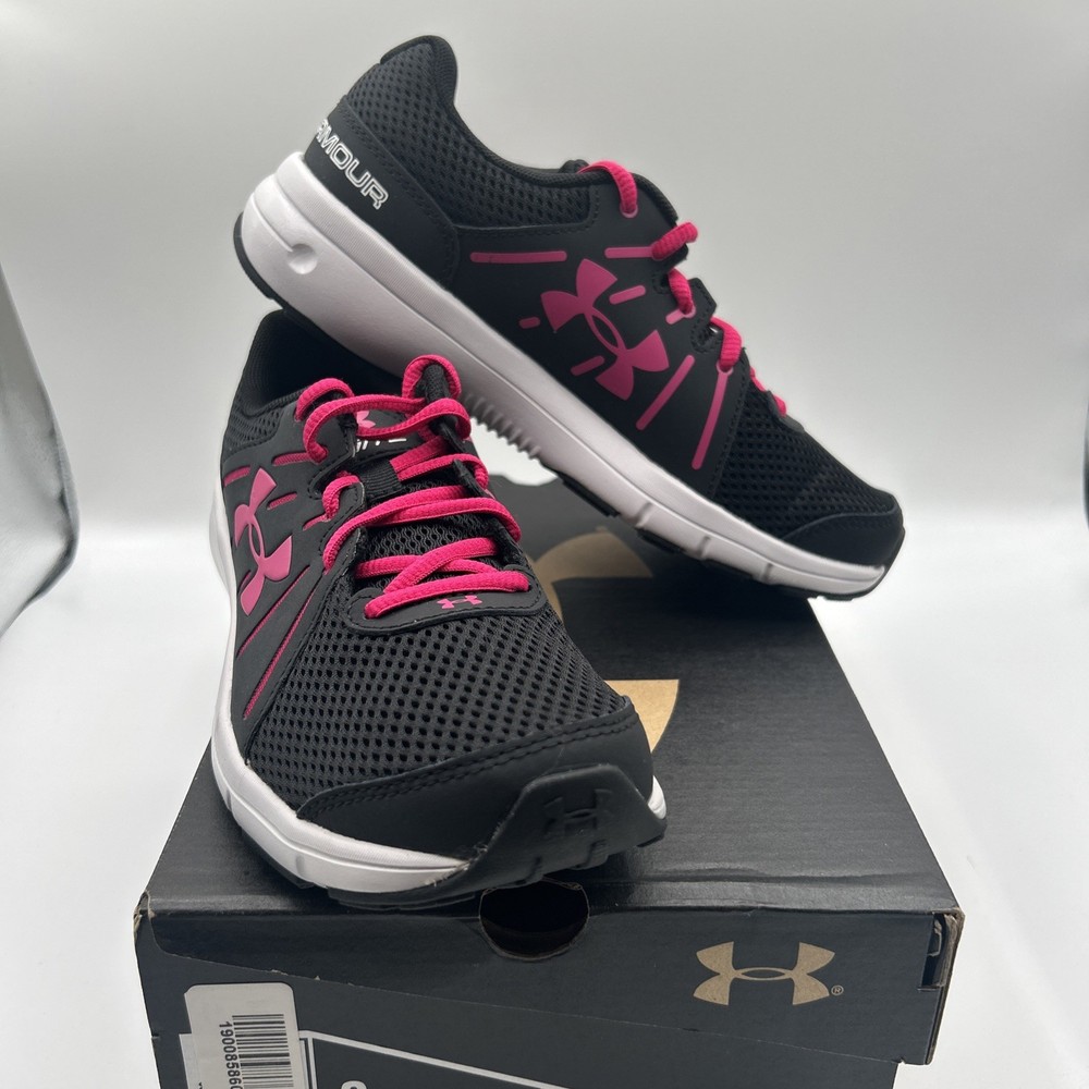 NEW Under Armour Women’s DASH RN 2 Sneakers,Black/Pink,1285488-003,SZ: 6 M
