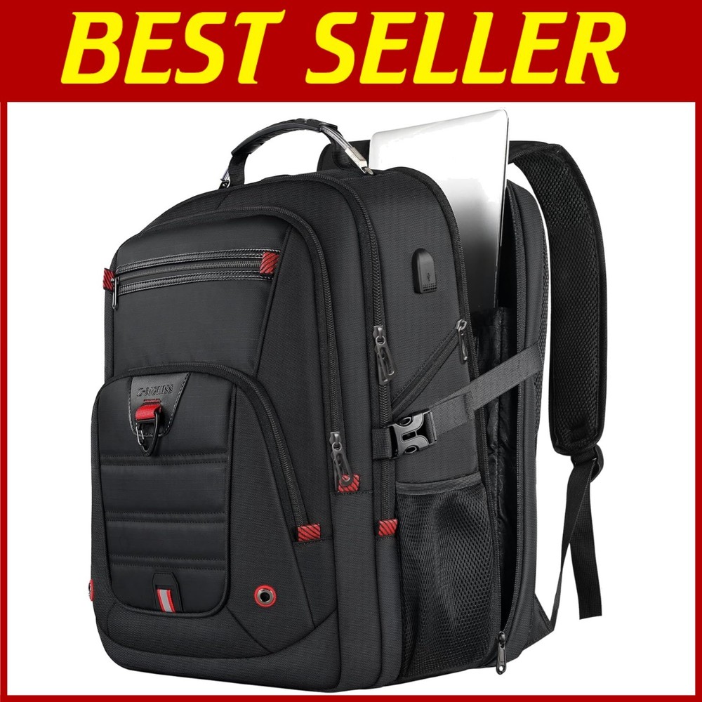 17.3-Inch Water-Resistant 52L Travel Backpack with Ergonomic Support