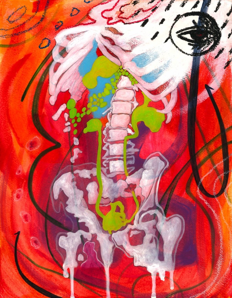 art  633 original painting acrylic in paper 12.6x9.4 in (32x24 см) sur modern
