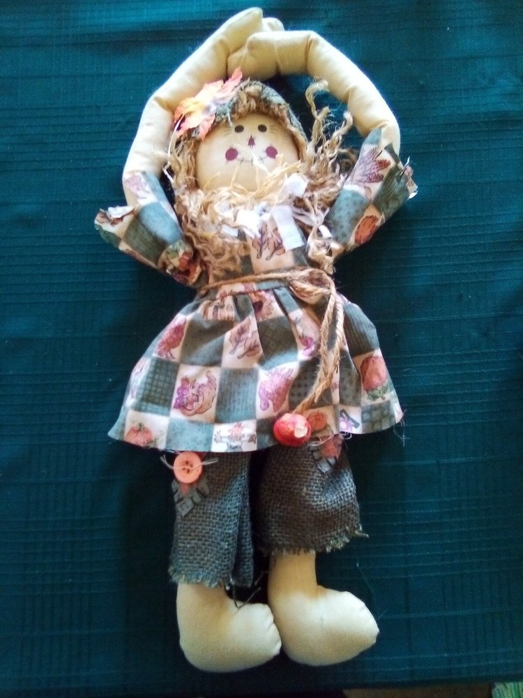 Autumn Fall girl decoration hanging hands, twine hair Halloween, Thanksgiving