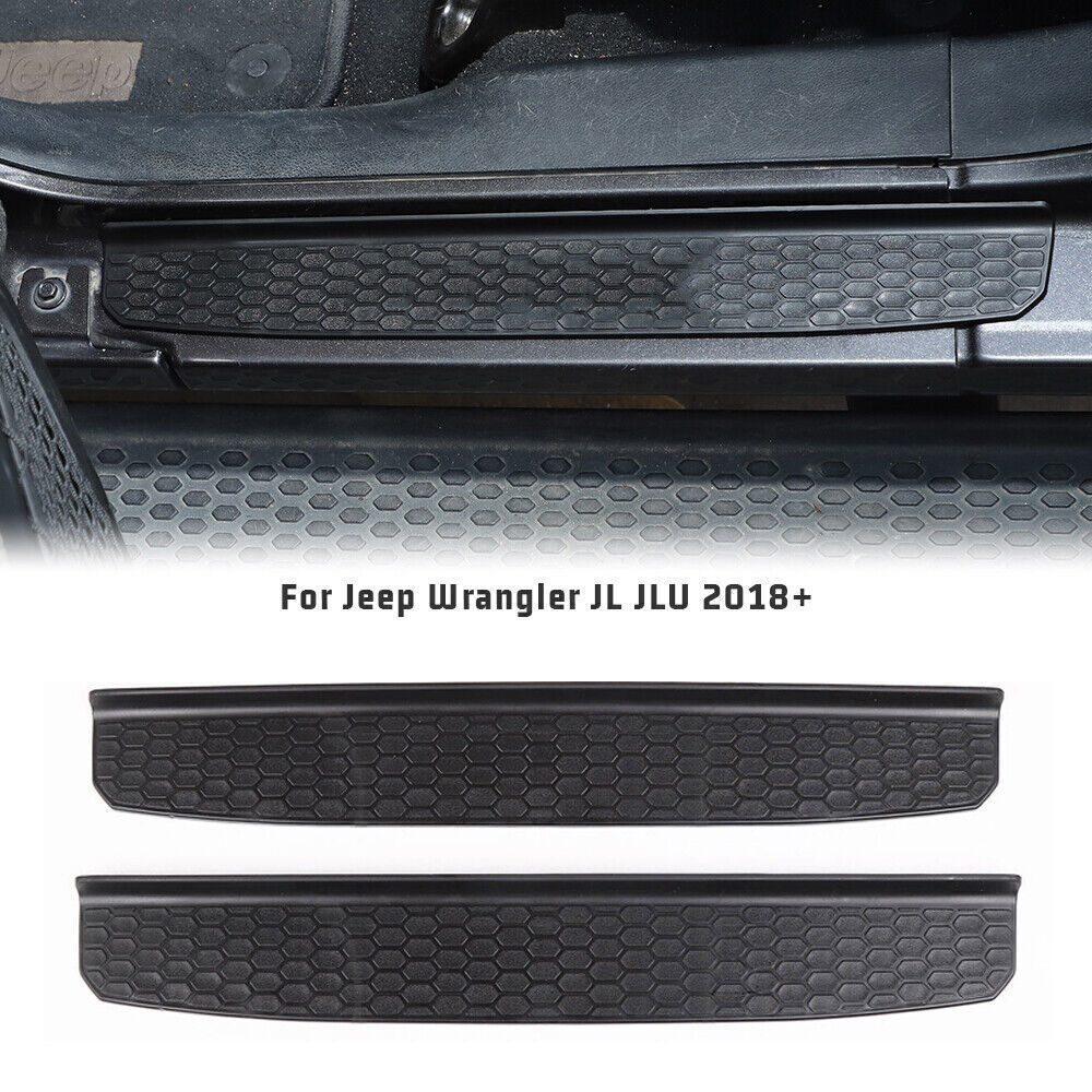 Black Door Entry Guard Sill Plate Protector for Jeep Wrangler JL JLU 2018+ 2 Door