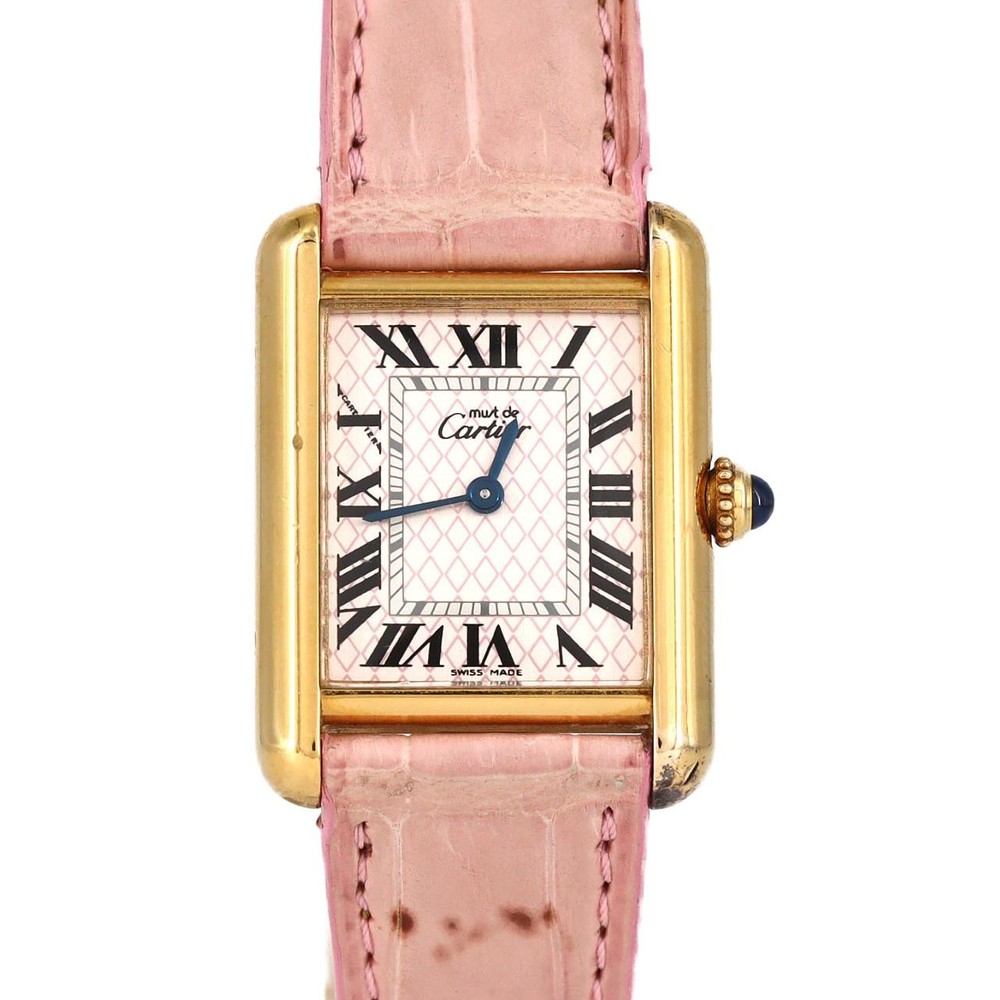 Authentic [Unserviced - Value Price] Cartier Must Tank SM Aquarino Gold Plat...