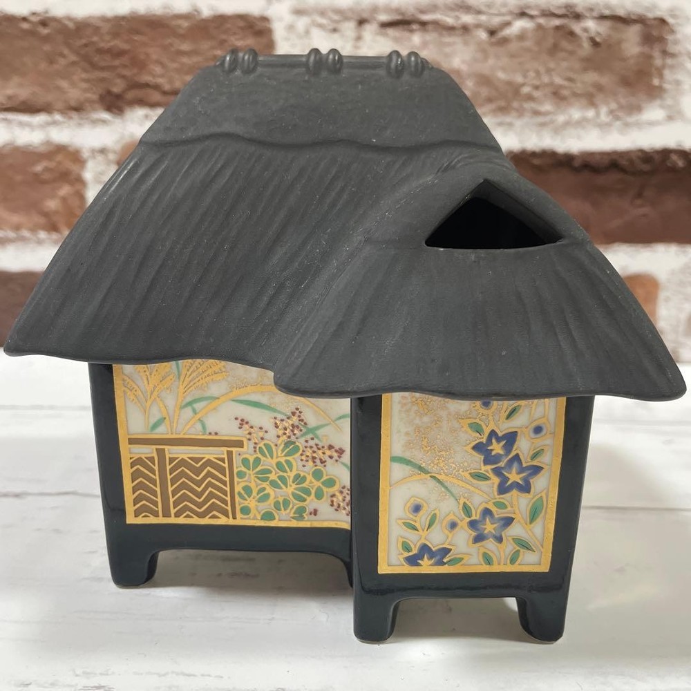 Pottery 5.9 inch Incense Burner Kuzuya House Japanese Figurine Decor
