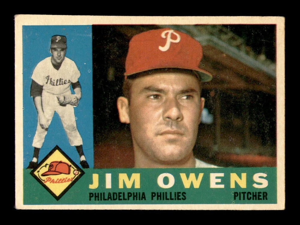 1960 Topps Set Break #185 Jim Owens en muy buen estado-excelente *tarjetas obg*