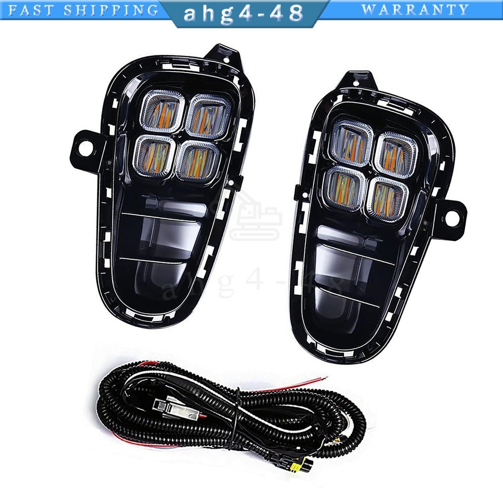 2Pcs LED Daytime Running Fog light DRL With Wire For KIA Rio EX LX S 2018-2020