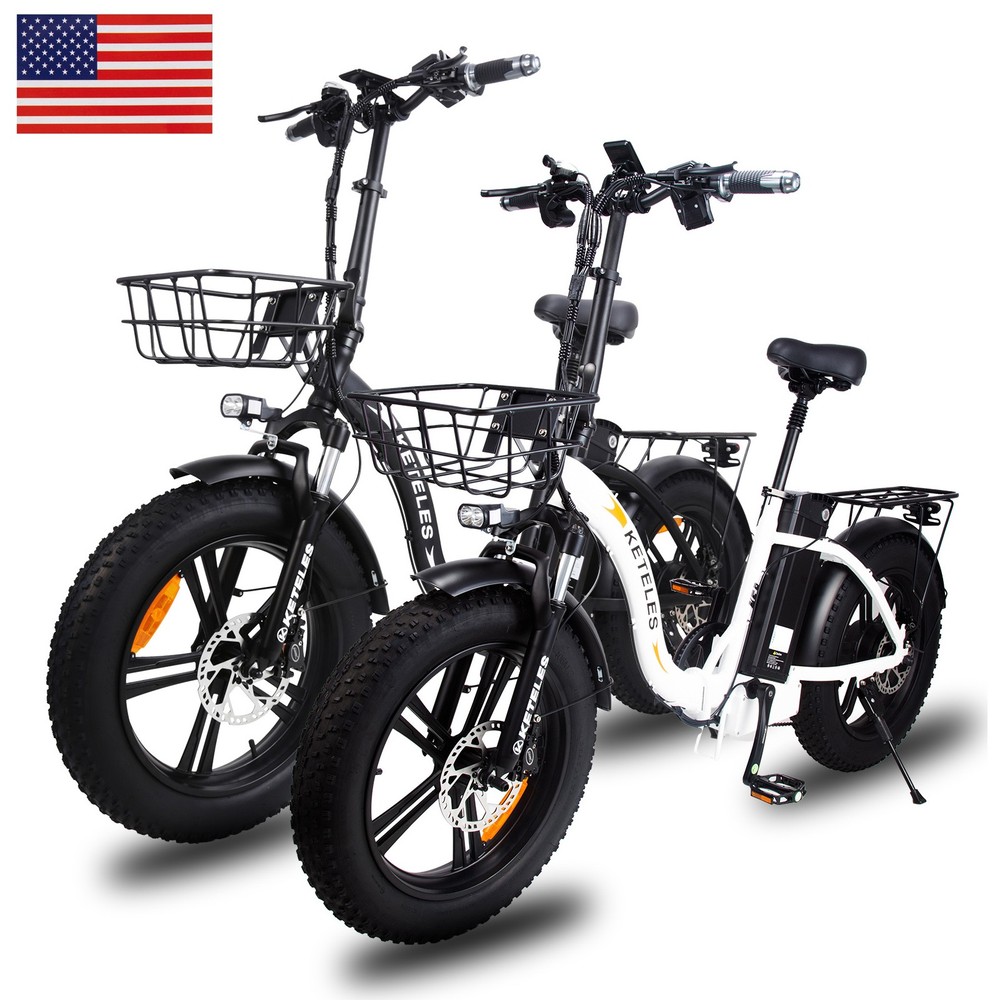 48V 17.5Ah 1000W Folding Electric Bike with 20 Inch Fat Tires for Adults