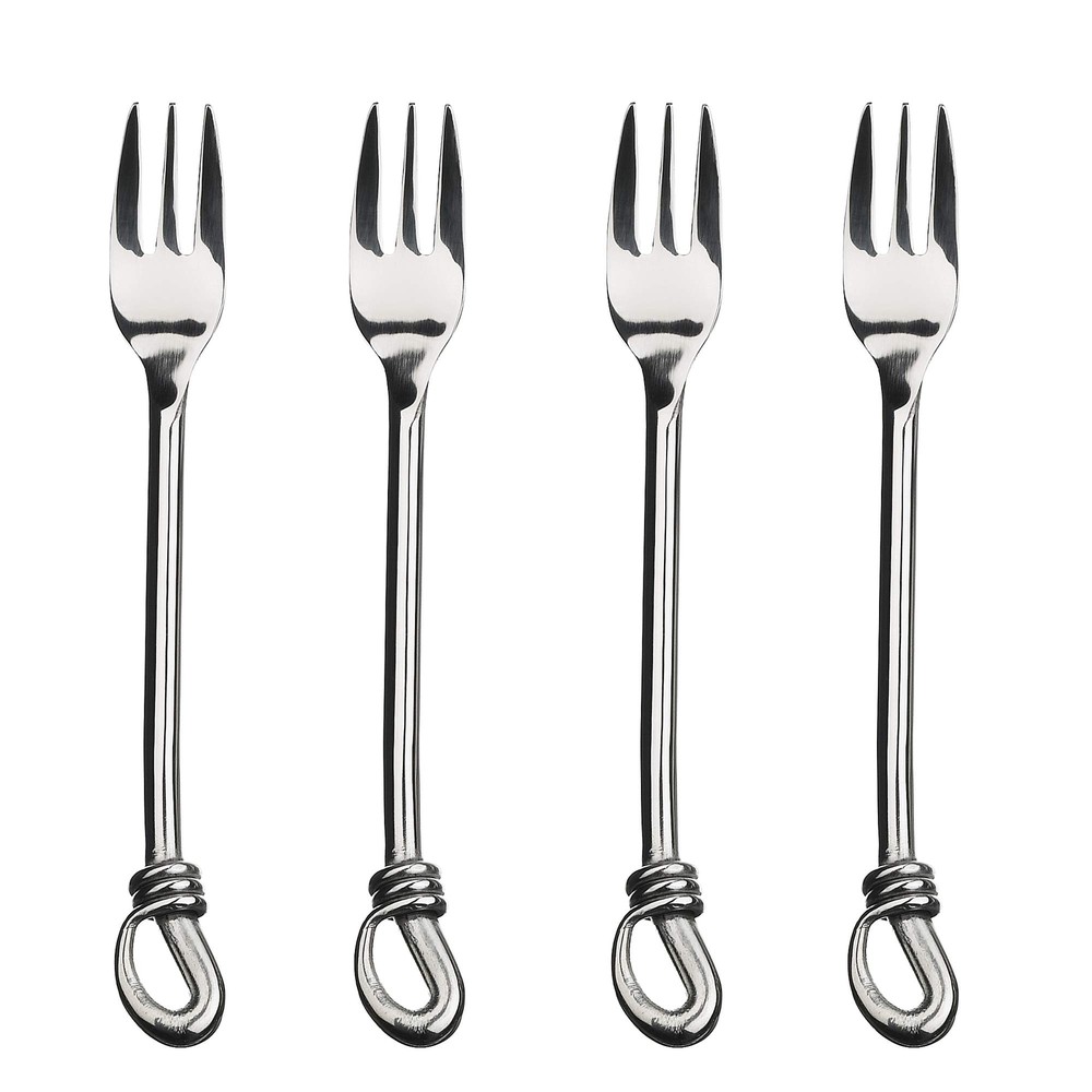 Settings Twist Cocktail Forks Stainless Steel Set of 4