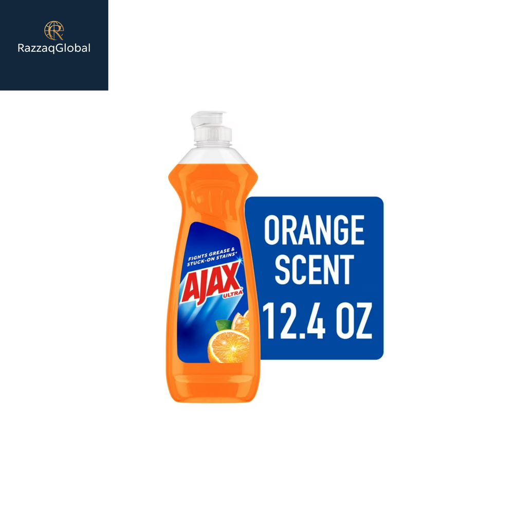 Ajax Ultra Triple Action Orange Dishwashing Liquid Soap, 12.4 fl oz