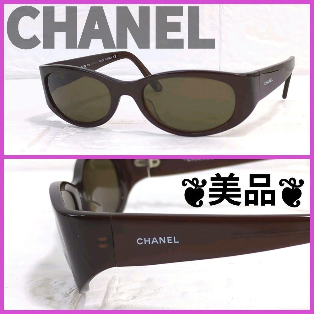 CHANEL brown side logo Coco mark sunglasses in excellent condition