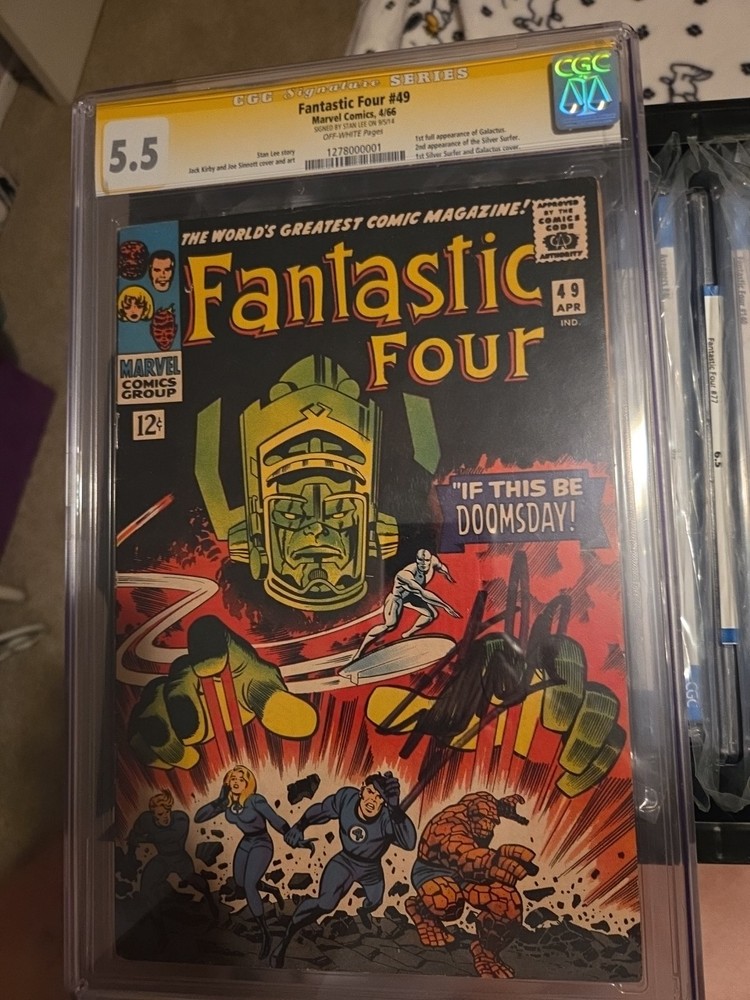 Marvel Comics 1966 Fantastic Four Grail No.49 , Autographed By Stan Lee