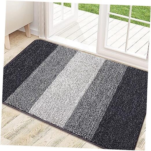Non-slip 32x20 indoor door mat absorbs dirt and traps debris for low-profile entryway protection