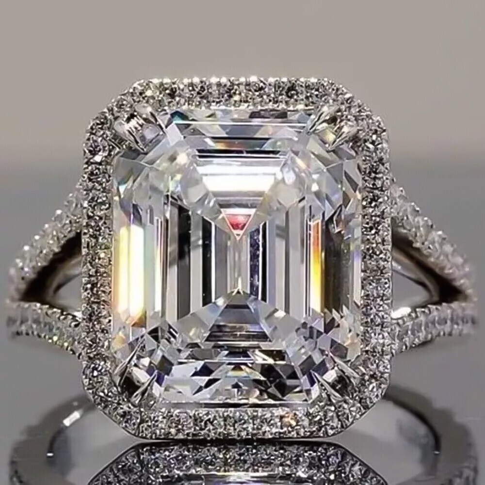 7.50 Ct Off White Treated Diamond Ring 925 Silver Wedding Gift for Women