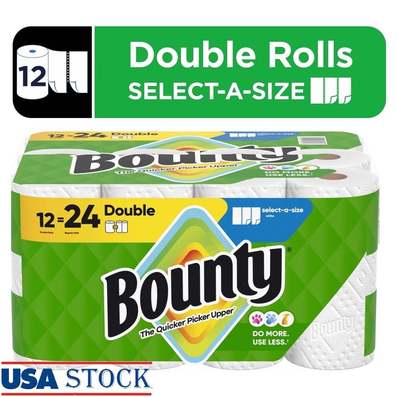 Select-A-Size Paper Towels 12 Double Rolls 82 Sheets Quick Absorbent Cleaning