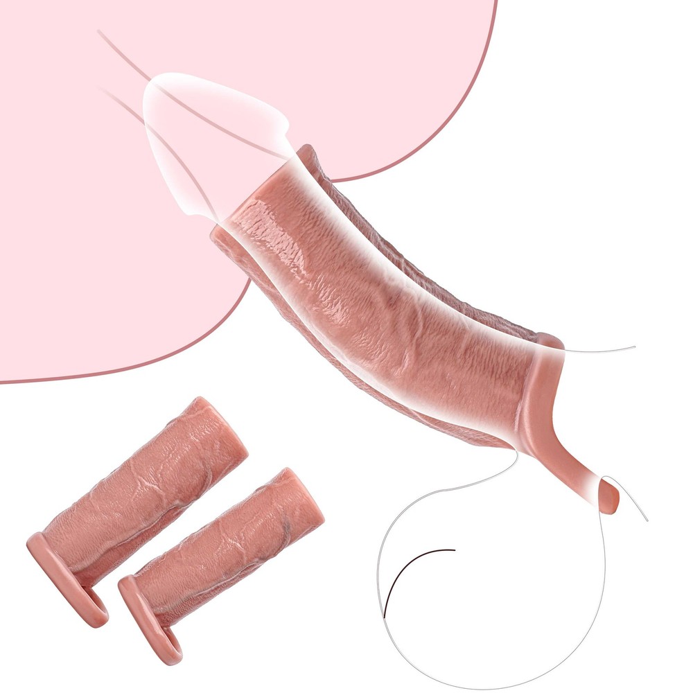 Open-ended Realistic Penis Sleeve Sheath Enhancer Enlarger Extender Cock Girth