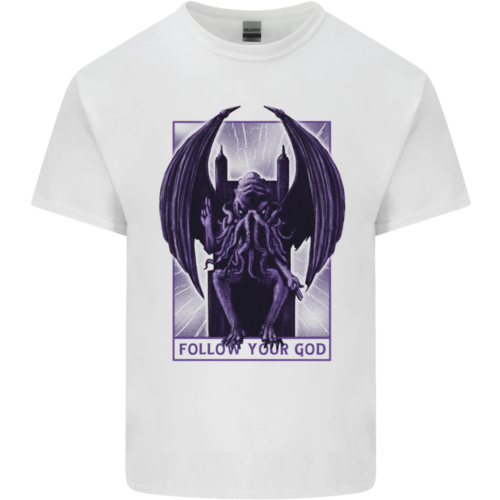 Cthulhu Follow Your God Kraken Mythology Mens Cotton T-Shirt Tee Top