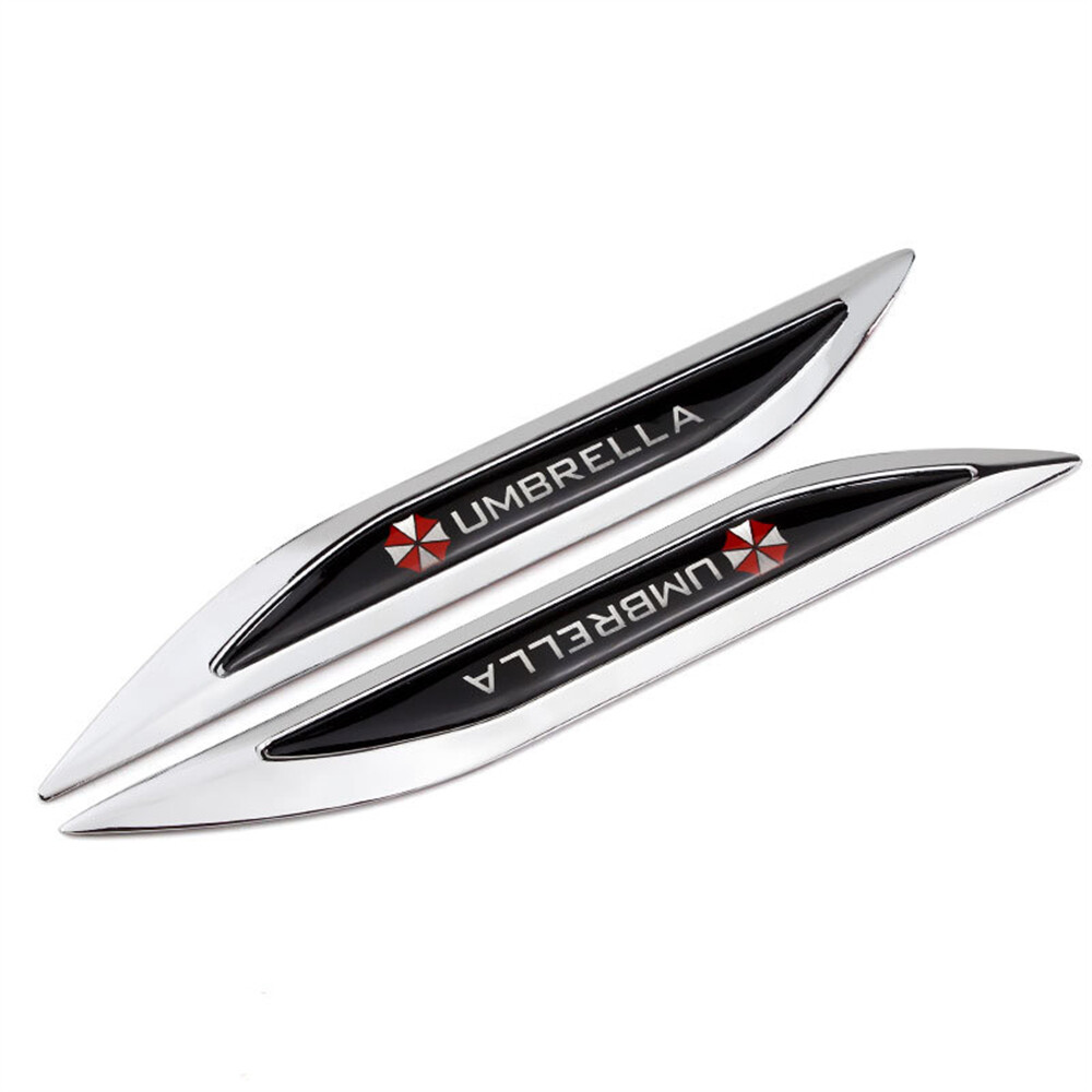 2x Umbrella Corporation Resident Evil Car Fender Body Side Door Emblem Badge