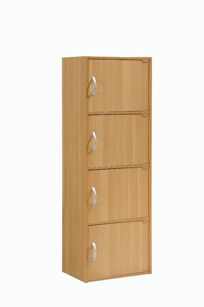 4 Door Wood Storage Cabinet Organizer for Closet Pantry or Bookcase-image
