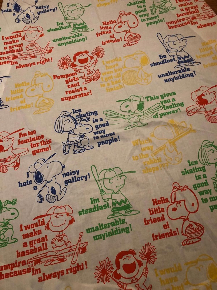 1966 Peanut's Characters Twin Sheet Set — Fitted and Flat
