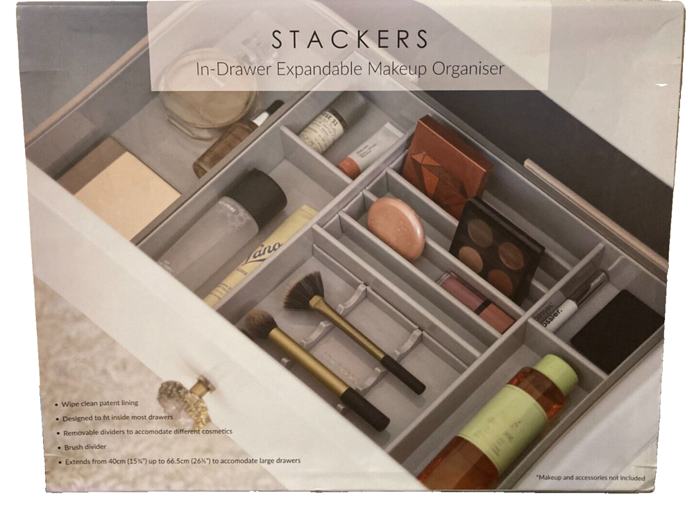 STACKERS Blush Expandable Makeup Jewellery Slider Drawer Organizer 40-67cm
