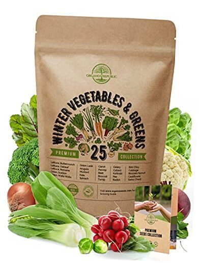 25 Winter Vegetable Garden Seeds Variety Pack for Planting Outdoors & Indoor