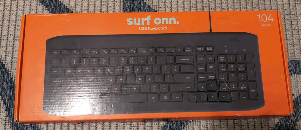 ONN Black 104-Key Full-Size USB Keyboard with Number Pad