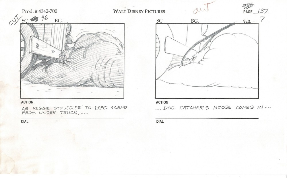 Disney Lady and the Tramp 2 SB Production Drawing Animators Estate 2001 ws43