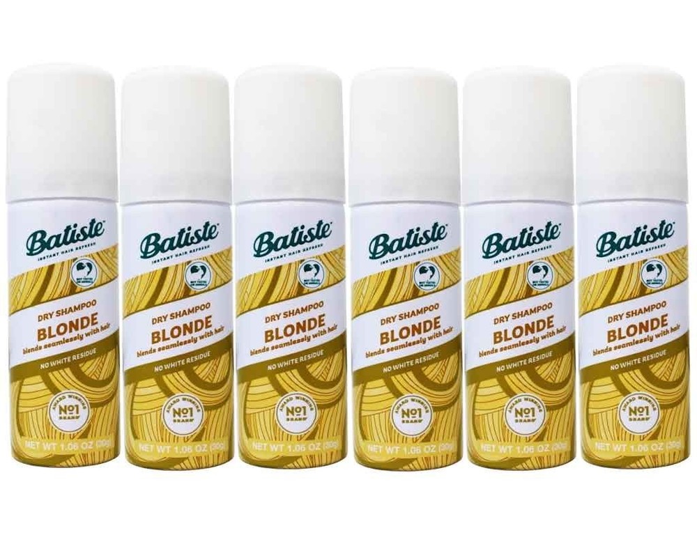 Batiste Dry Shampoo Brilliant Blonde  Travel Size 1.06 oz ( PACK OF 6)