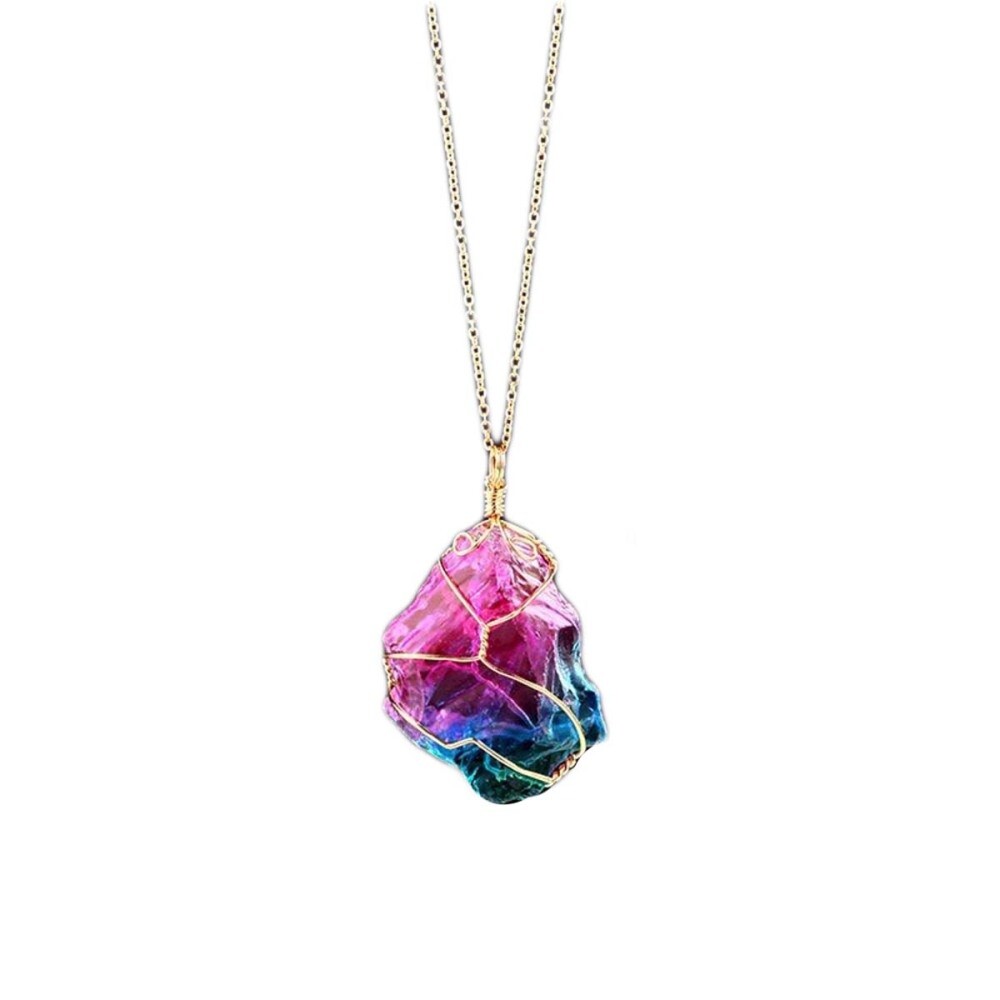 Rainbow Necklace High Eye-catching for Girls Natural Things